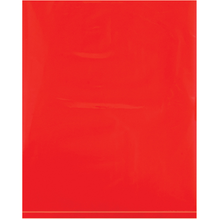 12 x 15" - 2 Mil Red Flat Poly Bags (100 Pack)